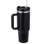 40oz Stainless Steel Coffee Mug with Straw & Handle – Large Capacity Travel Cup