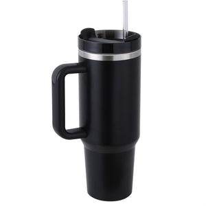 40oz Stainless Steel Coffee Mug with Straw & Handle – Large Capacity Travel Cup