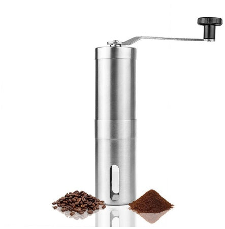 Stainless Steel Hand Coffee Grinder – Ceramic Burr Manual Bean Mill for Fresh Brews