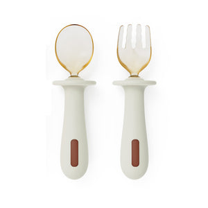 Baby Children Training Spoon & Fork Set with Storage Box – Safe Silicone Feeding