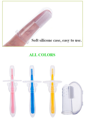 Silicone Baby Toothbrush & Teether – Infant Training Toothbrush Massager