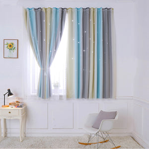 Easy Installation Bedroom Curtains – Rainbow Gradient Blackout & Thermal Insulation