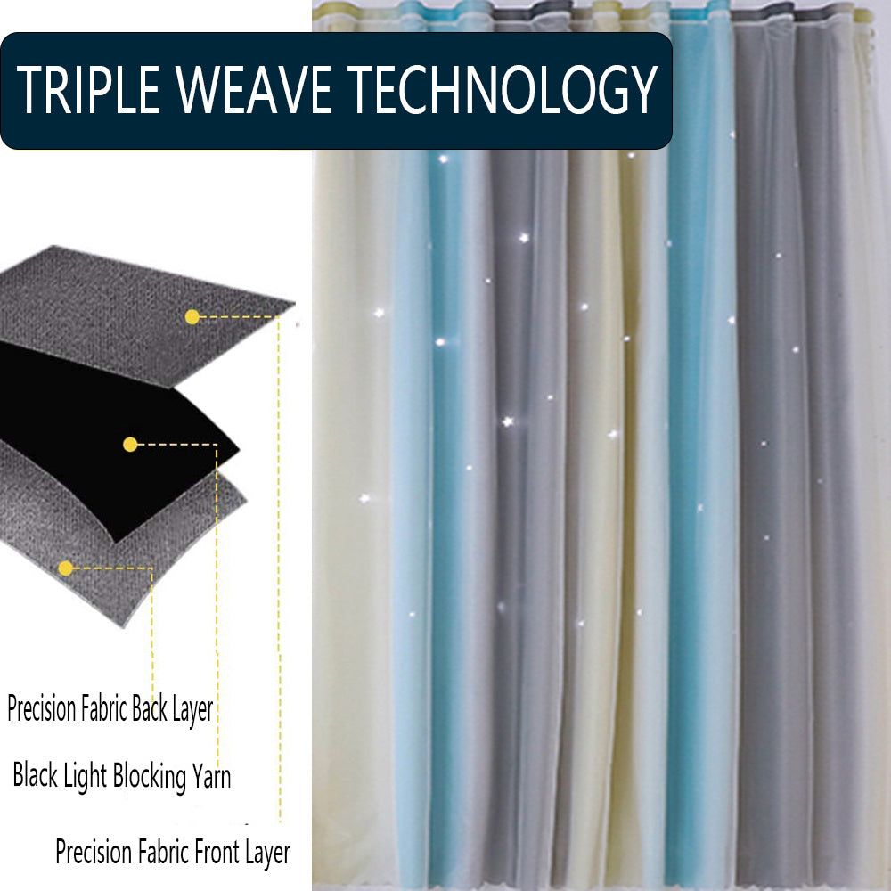 Easy Installation Bedroom Curtains – Rainbow Gradient Blackout & Thermal Insulation