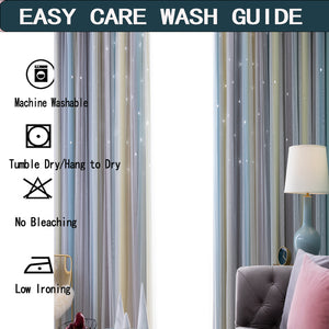 Easy Installation Bedroom Curtains – Rainbow Gradient Blackout & Thermal Insulation