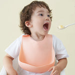 Soft Waterproof Silicone Baby Bib with Food Catcher – Easy Clean Feeding Bib