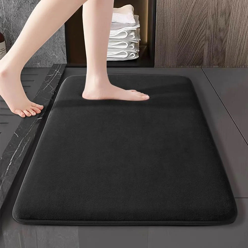Bathroom Absorbent Floor Mat – Soft Flannel, Non-Slip, Quick-Dry & Stylish