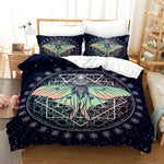 Acherontia Lachesis Printed Bedding Set – Modern 3-Piece Bed Sheet & Quilt Cover
