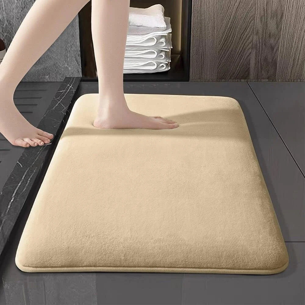 Bathroom Absorbent Floor Mat – Soft Flannel, Non-Slip, Quick-Dry & Stylish
