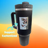 40oz Personalized Stainless Steel Coffee Tumbler – Insulated Travel Mug with Handle