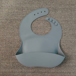 Soft Waterproof Silicone Baby Bib with Food Catcher – Easy Clean Feeding Bib