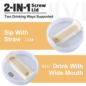 40oz Stainless Steel Coffee Mug with Straw & Handle – Large Capacity Travel Cup