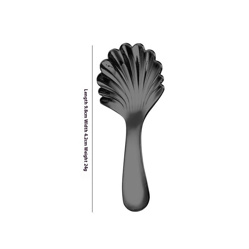 Stainless Steel Short Handle Round Head Shell Spoon & Fork – Elegant Dining Cutlery