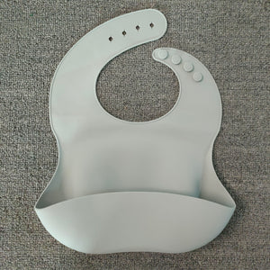 Soft Waterproof Silicone Baby Bib with Food Catcher – Easy Clean Feeding Bib
