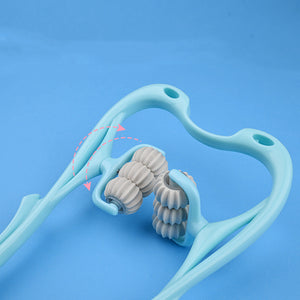 Multifunctional 6-Roller Neck Massager | Manual Massage Tool for Pain Relief