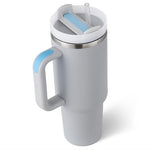 40oz Stainless Steel Coffee Mug with Straw & Handle – Large Capacity Travel Cup