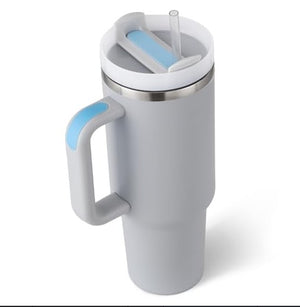 40oz Stainless Steel Coffee Mug with Straw & Handle – Large Capacity Travel Cup