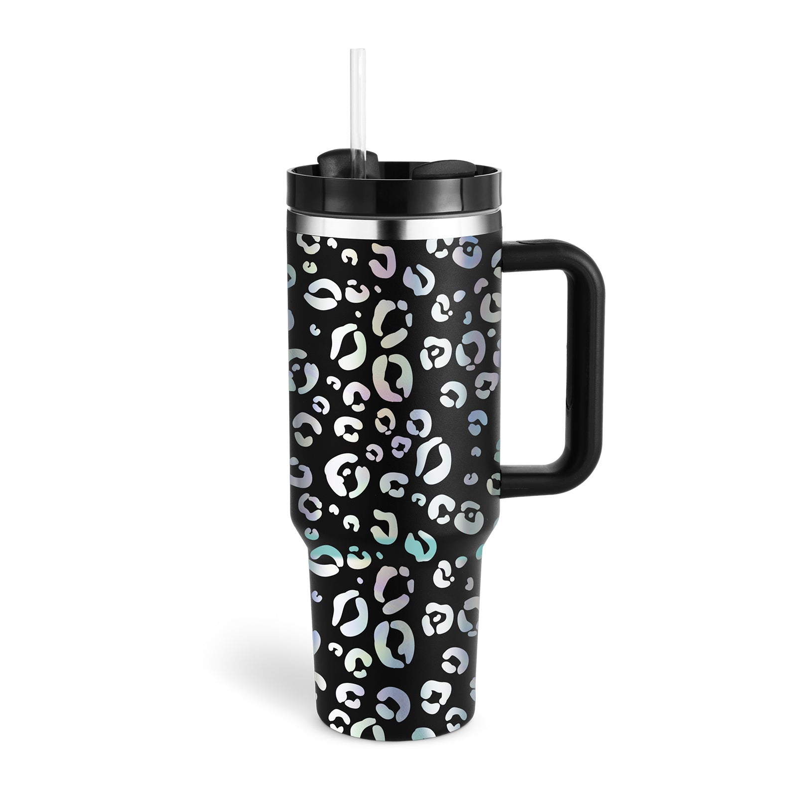 40oz Stainless Steel Coffee Mug with Straw & Handle – Large Capacity Travel Cup
