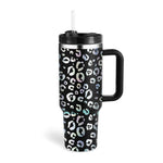 40oz Stainless Steel Coffee Mug with Straw & Handle – Large Capacity Travel Cup