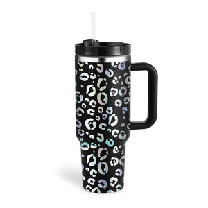 40oz Stainless Steel Coffee Mug with Straw & Handle – Large Capacity Travel Cup