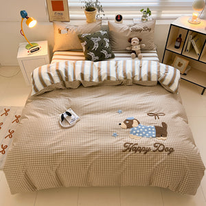 Luxury Cotton Embroidery Four-Piece Bedding Set – Soft, Breathable & Elegant Design