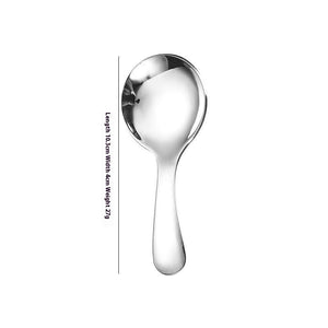 Stainless Steel Short Handle Round Head Shell Spoon & Fork – Elegant Dining Cutlery