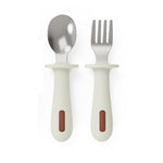 Baby Children Training Spoon & Fork Set with Storage Box – Safe Silicone Feeding