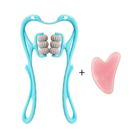 Multifunctional 6-Roller Neck Massager | Manual Massage Tool for Pain Relief