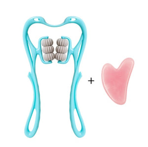 Multifunctional 6-Roller Neck Massager | Manual Massage Tool for Pain Relief