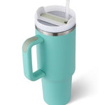 40oz Stainless Steel Coffee Mug with Straw & Handle – Large Capacity Travel Cup