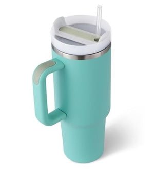 40oz Stainless Steel Coffee Mug with Straw & Handle – Large Capacity Travel Cup