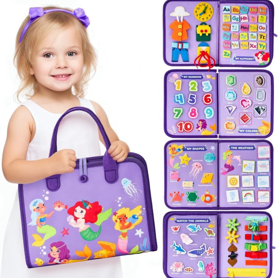 New Busy Book Children’s Sensory Learning Toy – Montessori Busy Board for Toddlers