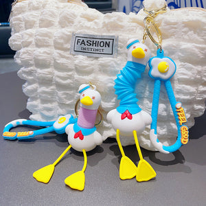 Personalized Sailor Duck Keychain – Cute PVC Cartoon Bag & Key Accessory