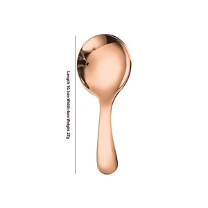 Stainless Steel Short Handle Round Head Shell Spoon & Fork – Elegant Dining Cutlery