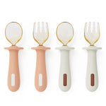 Baby Children Training Spoon & Fork Set with Storage Box – Safe Silicone Feeding
