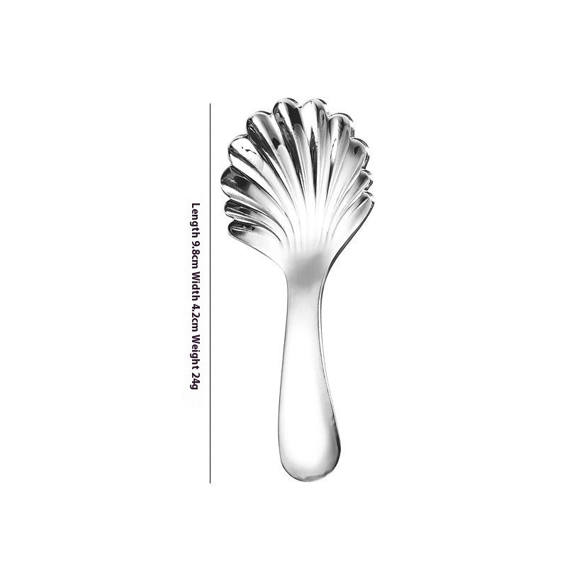 Stainless Steel Short Handle Round Head Shell Spoon & Fork – Elegant Dining Cutlery