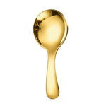 Stainless Steel Short Handle Round Head Shell Spoon & Fork – Elegant Dining Cutlery