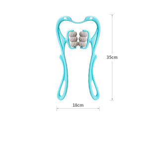 Multifunctional 6-Roller Neck Massager | Manual Massage Tool for Pain Relief