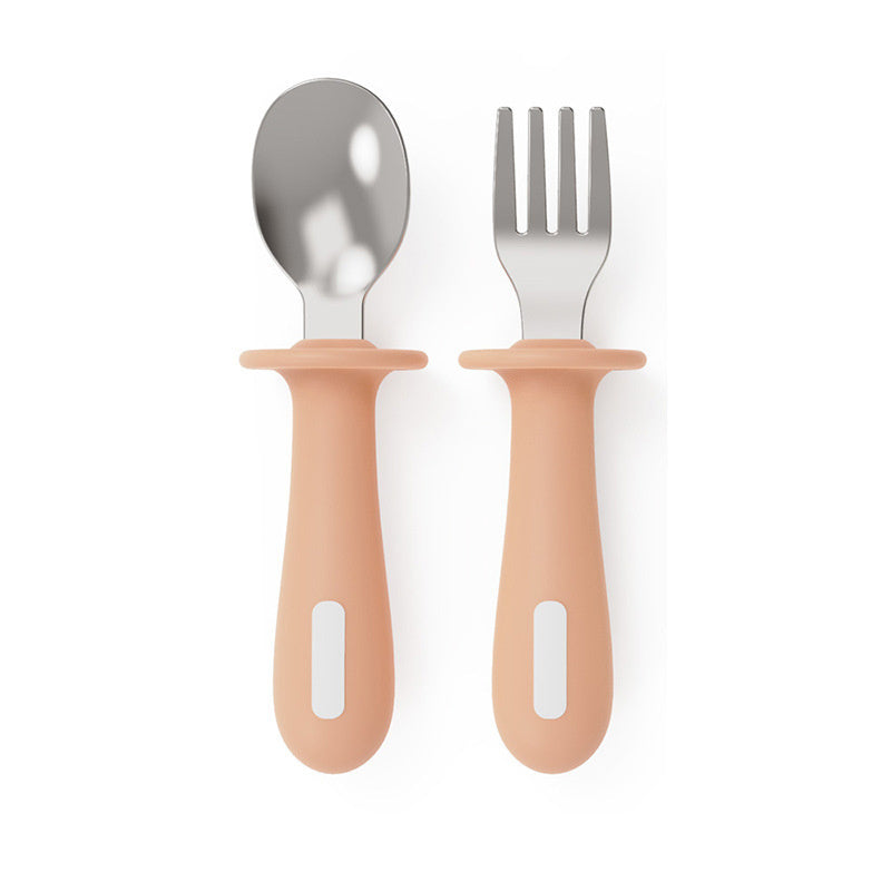 Baby Children Training Spoon & Fork Set with Storage Box – Safe Silicone Feeding