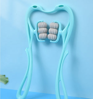 Multifunctional 6-Roller Neck Massager | Manual Massage Tool for Pain Relief
