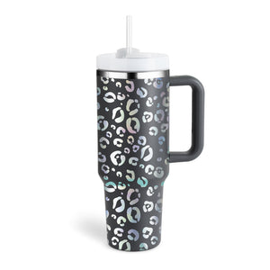 40oz Stainless Steel Coffee Mug with Straw & Handle – Large Capacity Travel Cup