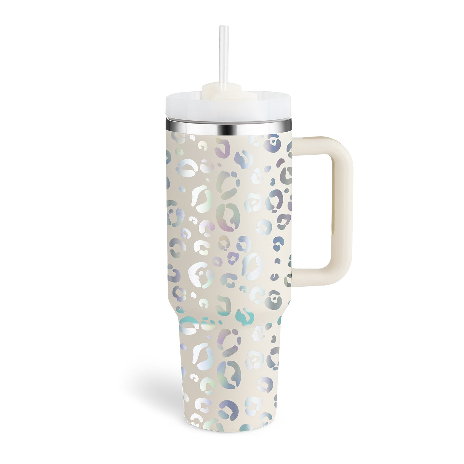 40oz Stainless Steel Coffee Mug with Straw & Handle – Large Capacity Travel Cup