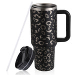 40oz Stainless Steel Coffee Mug with Straw & Handle – Large Capacity Travel Cup