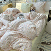 Soft Washed Cotton Four-Piece Bedding Set – Fresh Style Quilt Cover & Bed Sheet