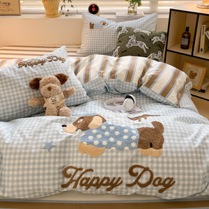 Luxury Cotton Embroidery Four-Piece Bedding Set – Soft, Breathable & Elegant Design