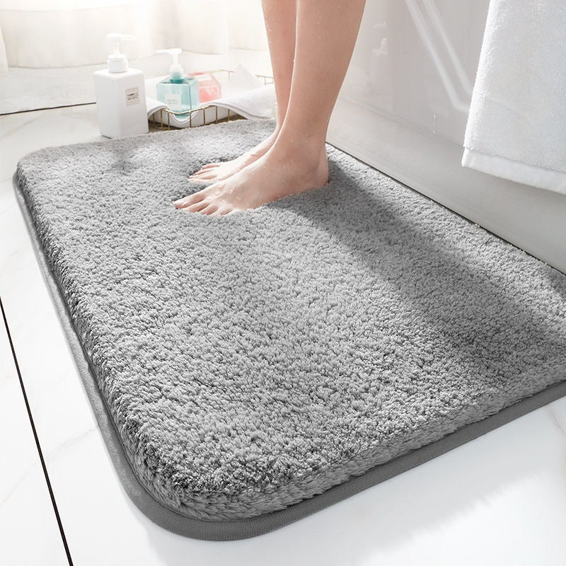Bathroom Absorbent Floor Mat – Soft Flannel, Non-Slip, Quick-Dry & Stylish