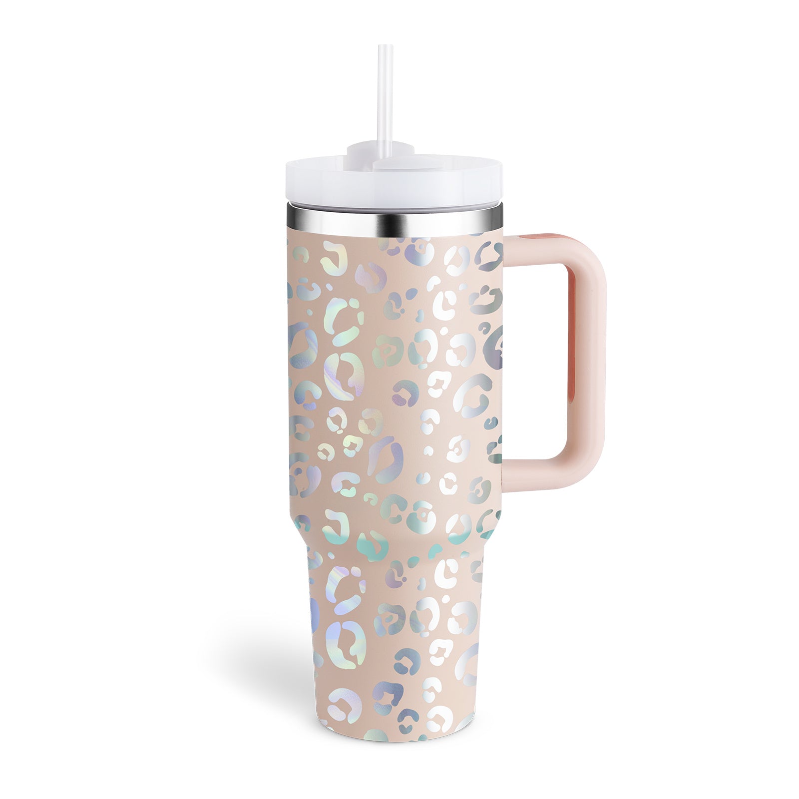 40oz Stainless Steel Coffee Mug with Straw & Handle – Large Capacity Travel Cup