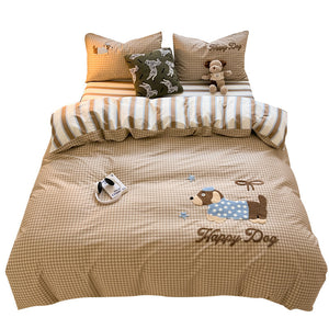 Luxury Cotton Embroidery Four-Piece Bedding Set – Soft, Breathable & Elegant Design