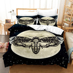 Acherontia Lachesis Printed Bedding Set – Modern 3-Piece Bed Sheet & Quilt Cover