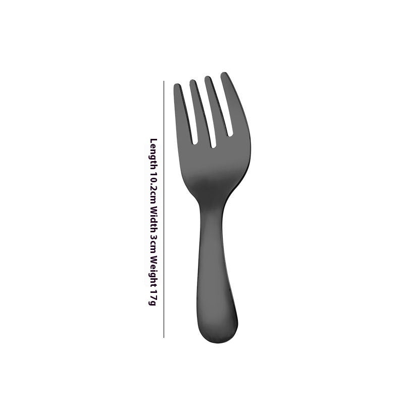 Stainless Steel Short Handle Round Head Shell Spoon & Fork – Elegant Dining Cutlery
