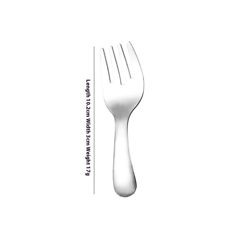 Stainless Steel Short Handle Round Head Shell Spoon & Fork – Elegant Dining Cutlery